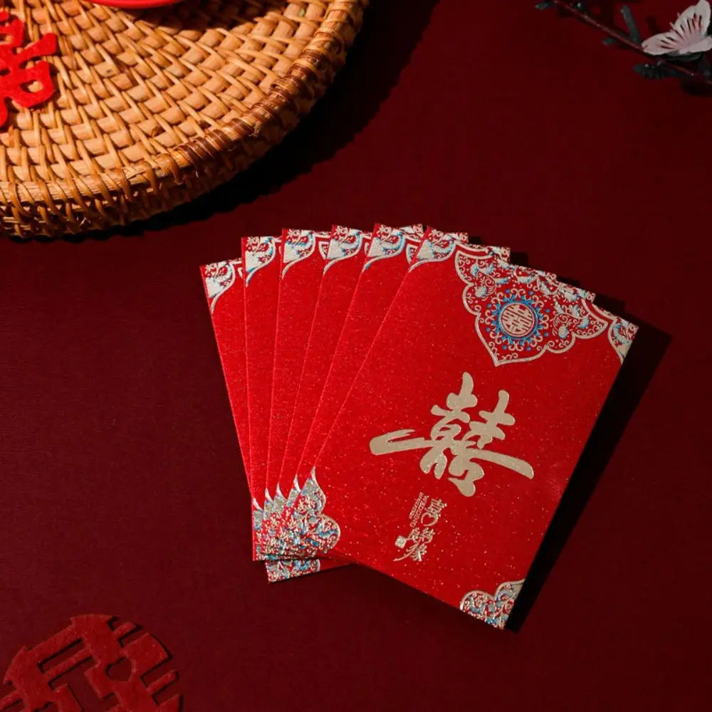 20pcs New Trendy Multiple Patterns Money Pocket Lucky Money Good Luck Blessing Bag Best Wishes Red Envelope Chinese Wedding Oasis Select 09