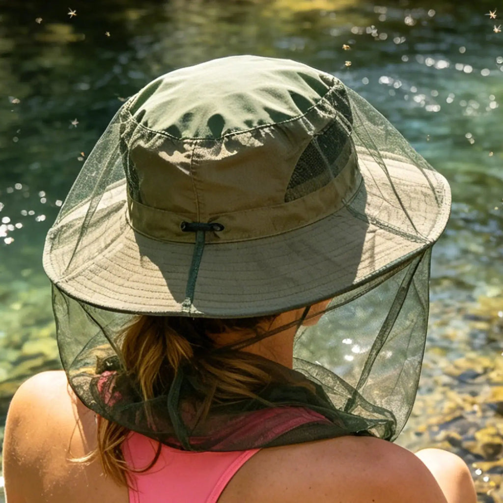1PC Outdoor Head Face Mask Hat Net Cover Anti-mosquito Cover Mosquito Net Cap Travel Breathable Head Mesh Covers Fishing Caps Oasis Select