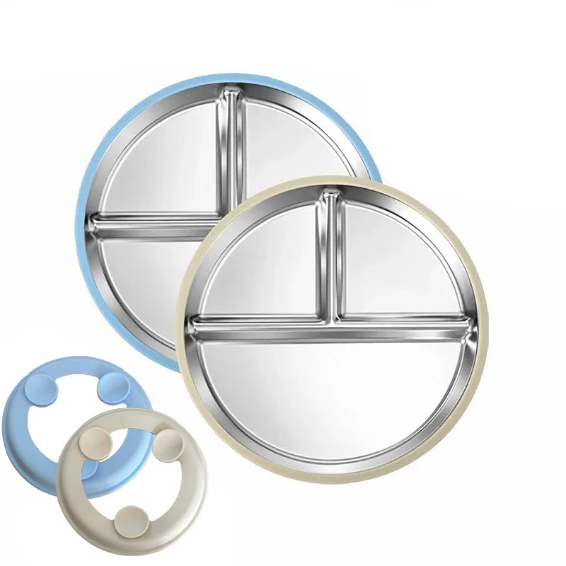 Stainless Steel Baby Suction Plate – BPA-Free, 9-Inch Baby Suction Plate Oasis Select
