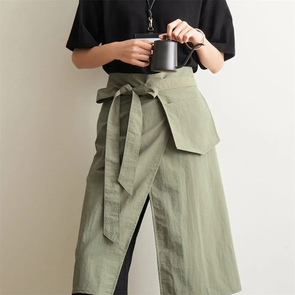 Half Body Kitchen Apron Waterproof Aprons with Split Leg Design Coffee Shop Barber Home Cleaning Work Clothes Oasis Select