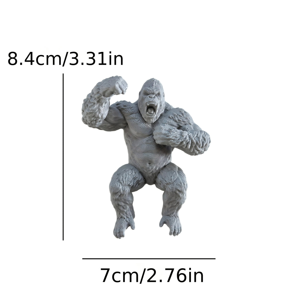 Creative Roar Gorilla Desk Monitor Topper Figurines Statues Ape Cool Desktop Ornaments for Computer Monitor Shelves Office Decor Oasis Select gorilla grey