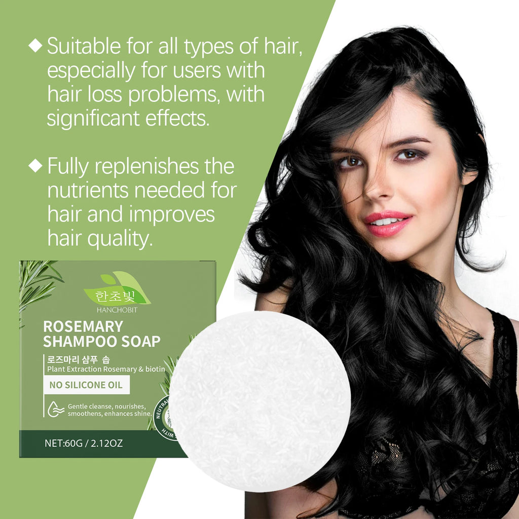 Rosemary Shampoo Bar: Gentle Scalp-Cleansing, Daily Deep-Nourishing Hair Soap for Hair Nourishment & Strengthening Oasis Select