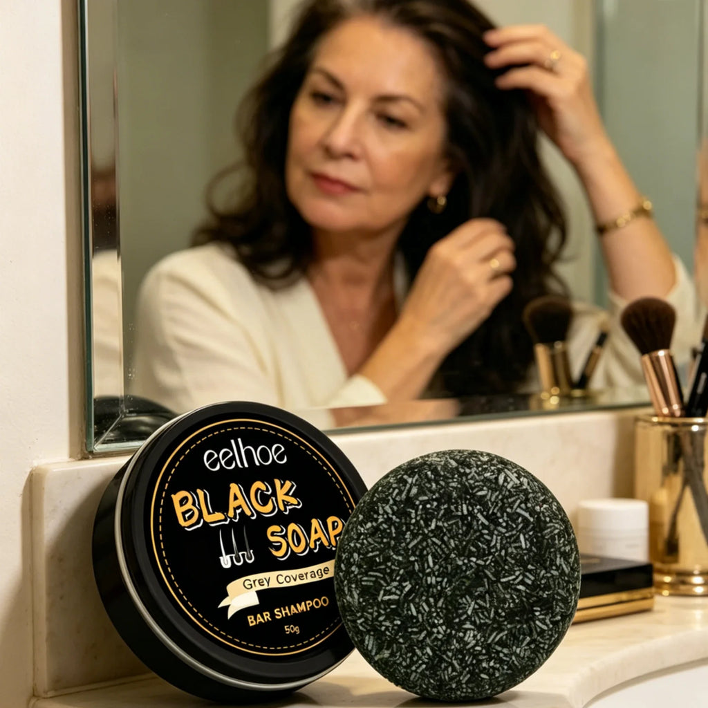 EELHOE Black Soap Natural Shampoo Bar – Gray Hair & Deep Nourish Natural Shampoo Bar Oasis Select