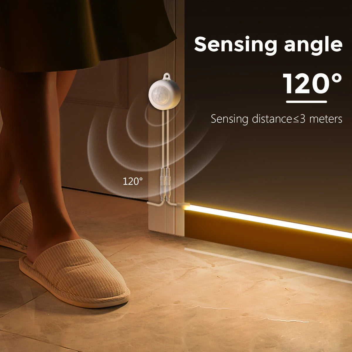 DC12V LED Light Bars Bedroom Night Induction Lamp 30CM/40CM/50CM PIR Motion Sensor For Kitchen Stair Hallway Lighting White/Warm Oasis Select