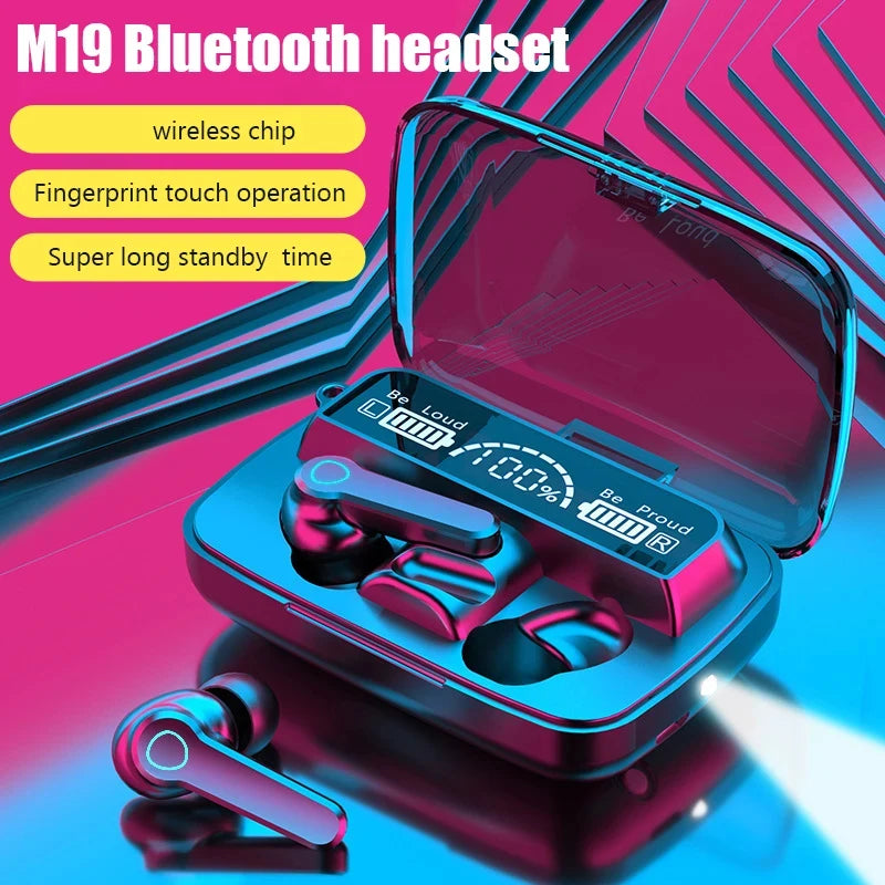 M19 TWS Wireless Bluetooth Headset Noise Cancelling Gaming Earbuds with Mic Wireless Headphones Bluetooth Earphones for Phones Oasis Select