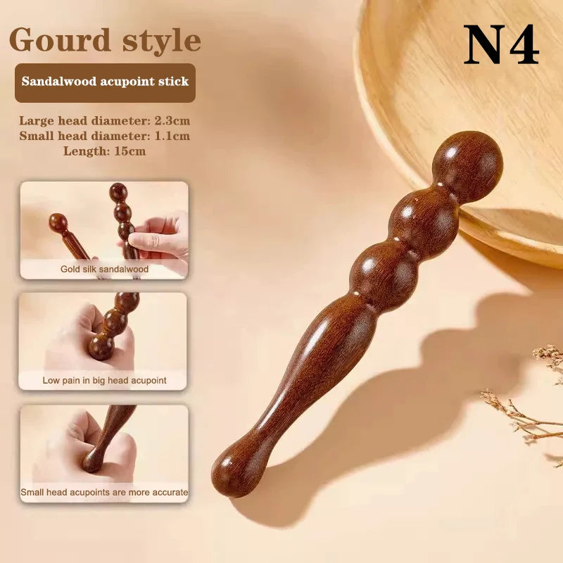 Wood Massage Stick Tool Natural Sandalwood Massager Acupoint Reflexology Tools For Full Body Relaxing Deep Tissue Foot Massage Oasis Select N4