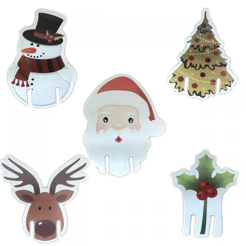 10PCS/set Christmas Cup Card Santa Hat Wine Glass Decor Ornaments Navidad Noel New Year Gift Christmas Decorations Cup Lid Oasis Select