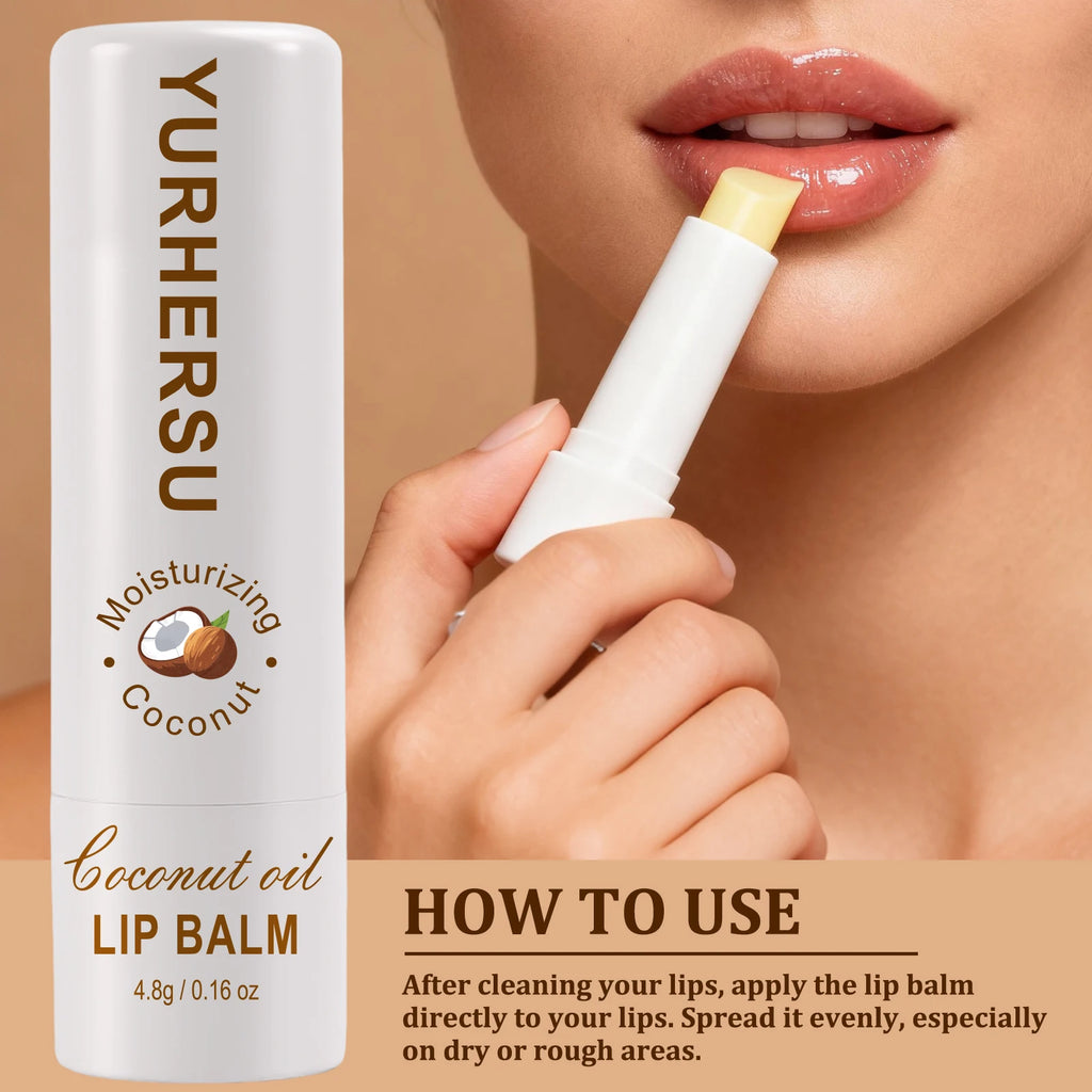 YURHERSU Coconut Oil Lip Balm – Natural Hydration & Moisture Lip Balm Oasis Select
