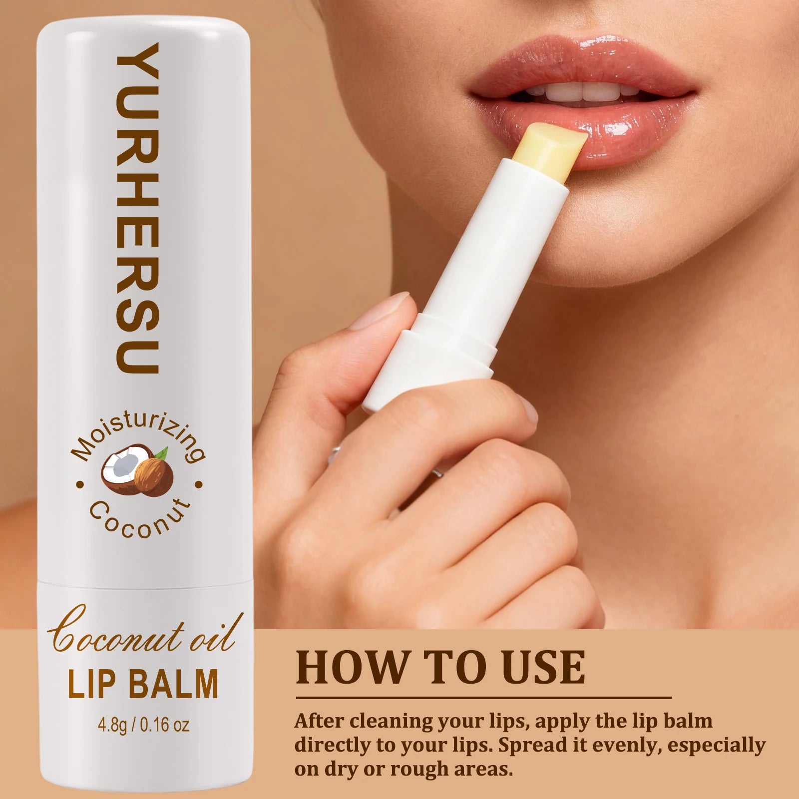 YURHERSU Coconut Oil Lip Balm – Natural Hydration & Moisture Lip Balm Oasis Select