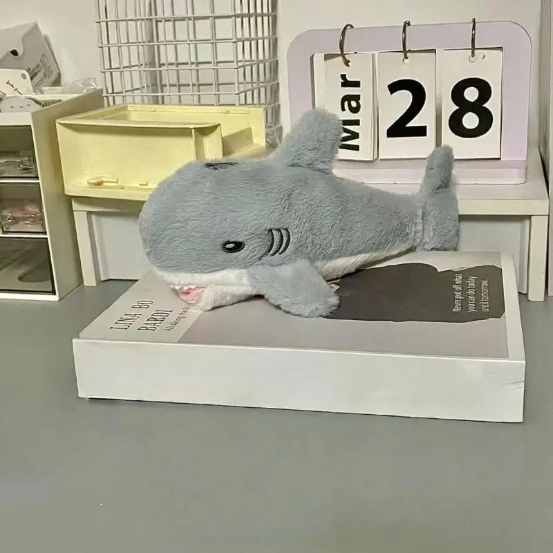 1Pcs Student Stationery Cute Plush Dolphin Shark Pencil Case School Supplies Kawaii Doll Back To School Storage Bag Pen Bag Oasis Select A2