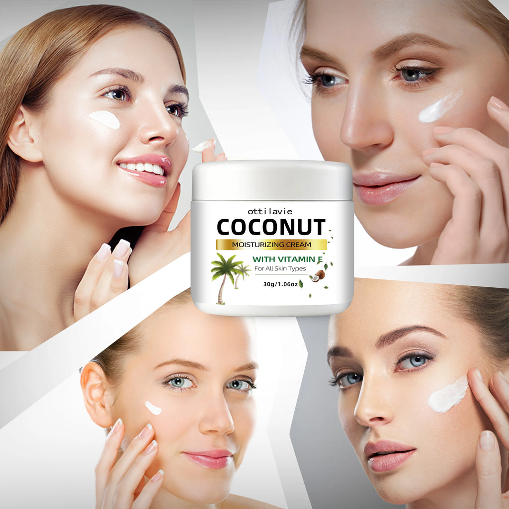 Ottilavie Coconut Cream – 24-Hr Moisture, Vitamin E & Collagen Face Moisturizer Cream Oasis Select