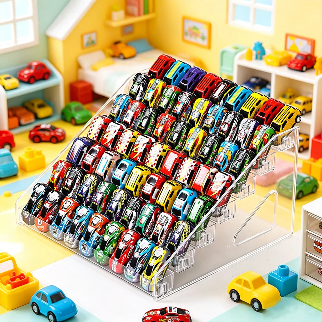 1pc acrylic multi-layer stepped toy car display rack buckle cosmetic home storage rack ideal choice for storage enthusiasts Oasis Select