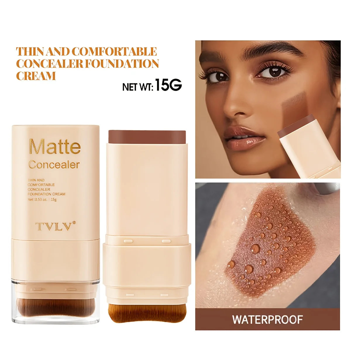 2-in-1 Foundation & Concealer Stick – 9 Shades | Waterproof