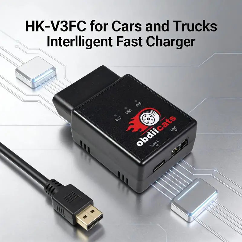 OBD 2IN1 With Fast Charger For Benzine&Cars Increase Power Upgraded From HK-V3 Fuel Saving Chip Tuning Box Oasis Select