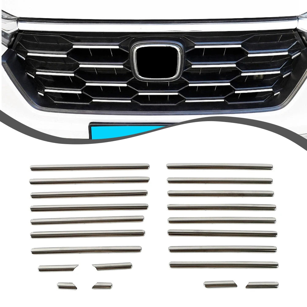 Protect Your Car's Front with Scratch proof Stainless Steel Grille Decoration Cover Trims for Honda For CRV 2023 2024 Oasis Select