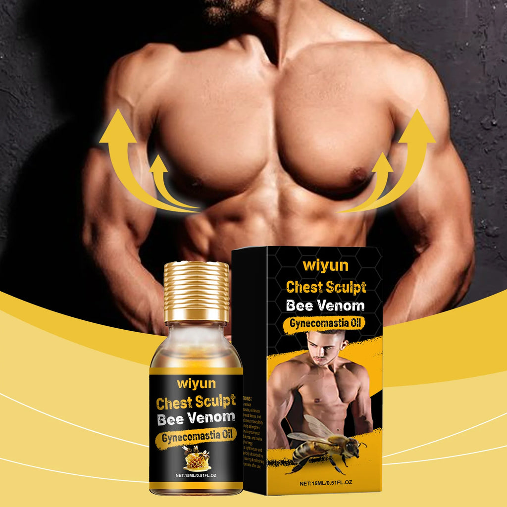 Bee Venom Male Chest Shaping Gynecomastia Oil, Massage Moisturizing to Highlight Body Shape, Strengthen Chest Skin Massage Oil Oasis Select