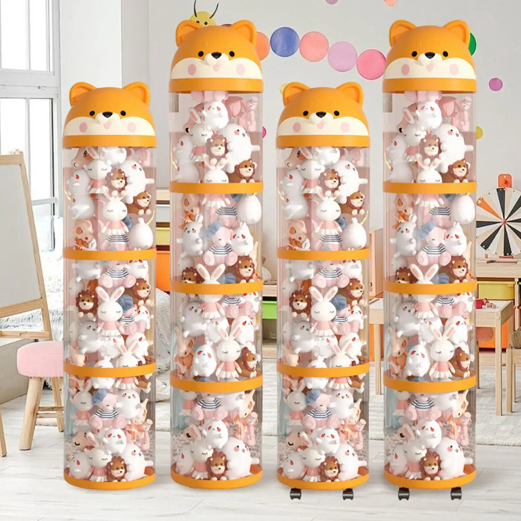 Stuffed Animal Holder Plush Storage Organizer Toy Tube Cute Tube Stuffy Holder Clear Container Large Capacity Home Decor bucket Oasis Select