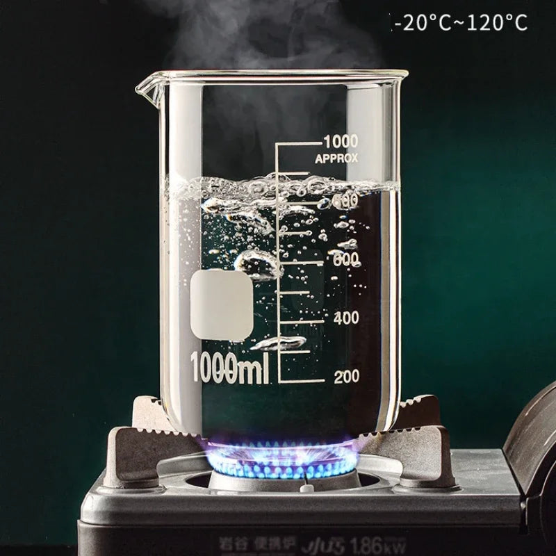 50-1000ml Combination Set High Borosilicate Glass Measuring Cup Clear Scale Cup Laboratory Beaker Kitchen Baking Measuring Mugs Oasis Select