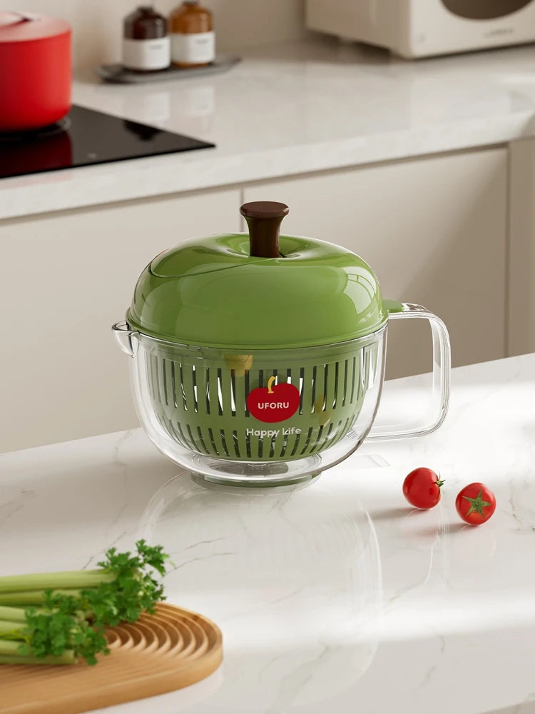 Joined Large Salad Spinner with Drain, Bowl, and Colander - Quick and Easy Multi-Use Lettuce Spinner, Vegetable Dryer, Fruit Was Oasis Select