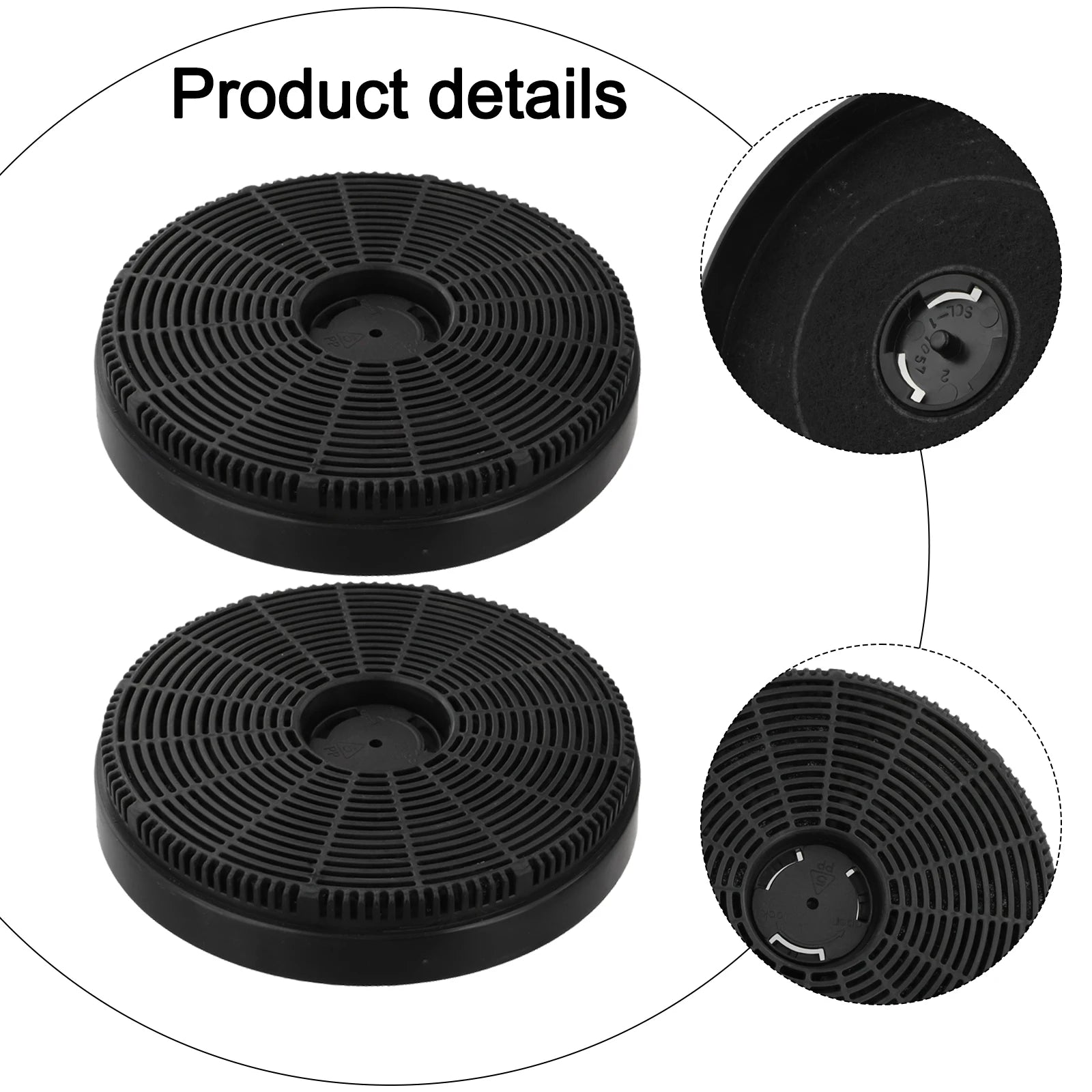 2-Pack Activated Carbon Range Hood Filter 160×30mm Round Range Hood Filter Oasis Select