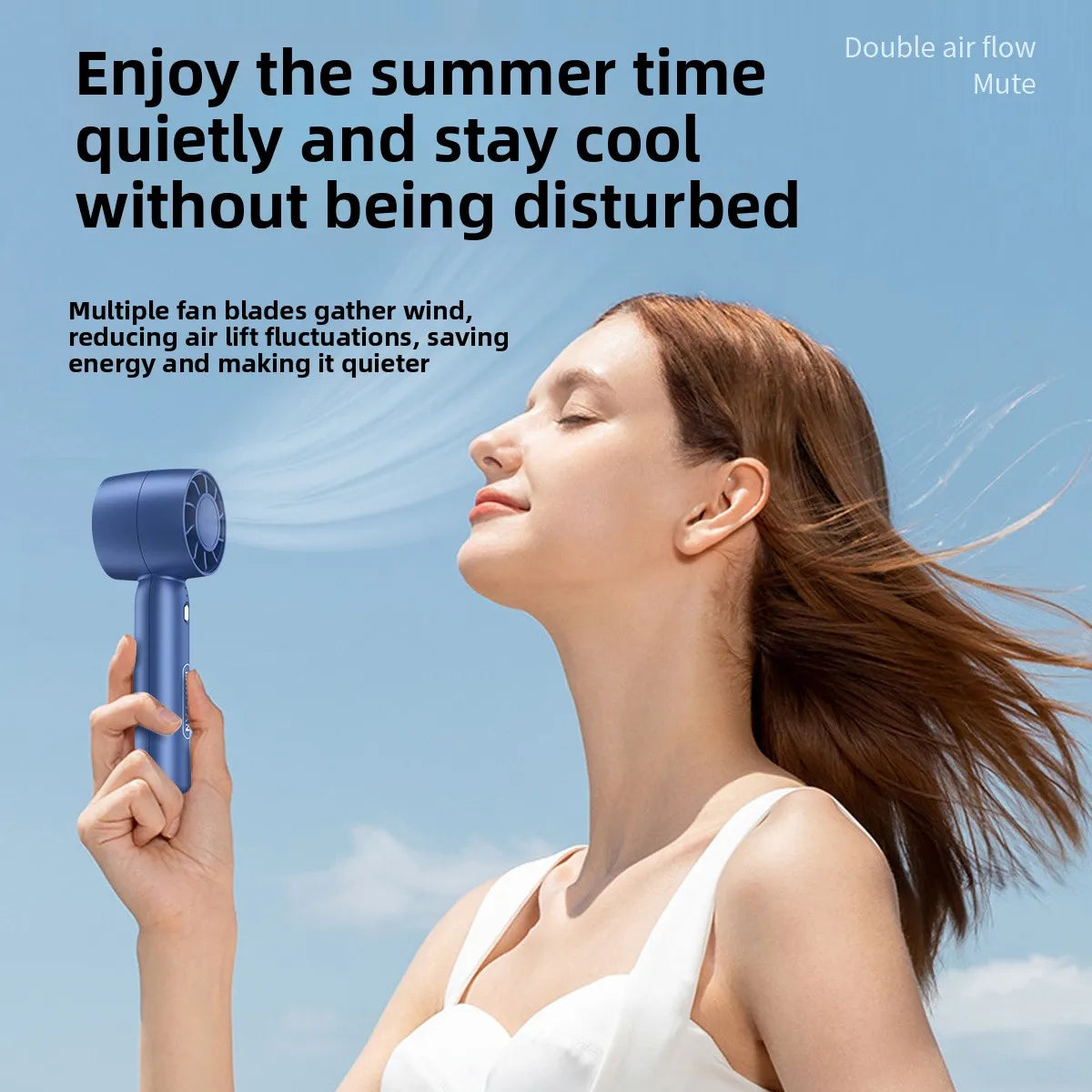 Mini USB Handheld Fan Portable Rechargeable Small Desk Fan for Students Office Travel Personal Cooling Breeze Quiet 3 Speed Oasis Select