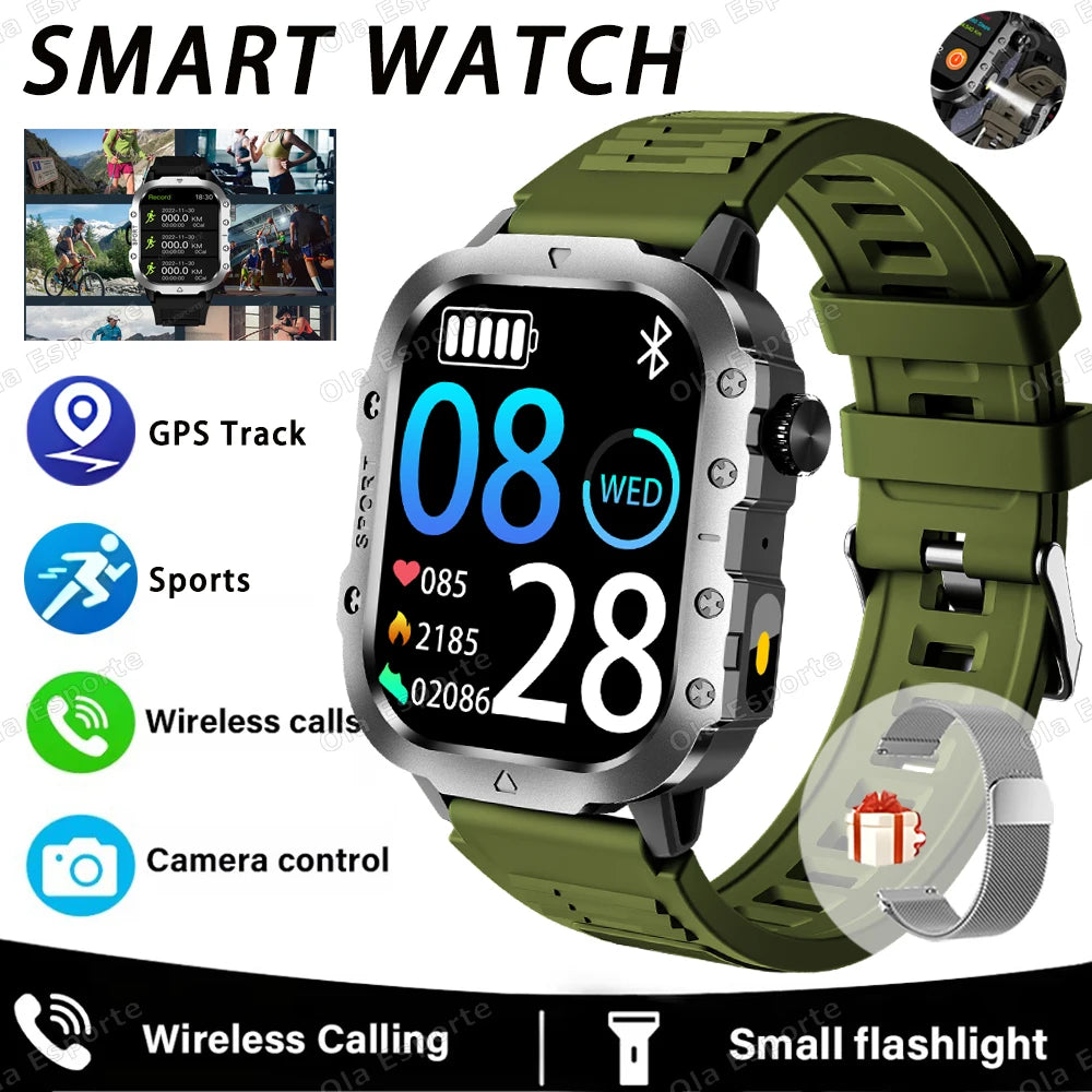 Ola Esporte 2.01" HD Smart Watch – Bluetooth & LED Flashlight