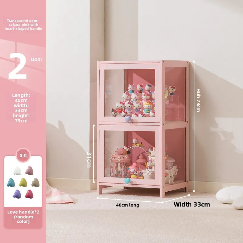 Display cabinet Household blind box ornament Pain cabinet decoration Dust-proof glass display stand Living room model cabinet Oasis Select Two doors 40 long