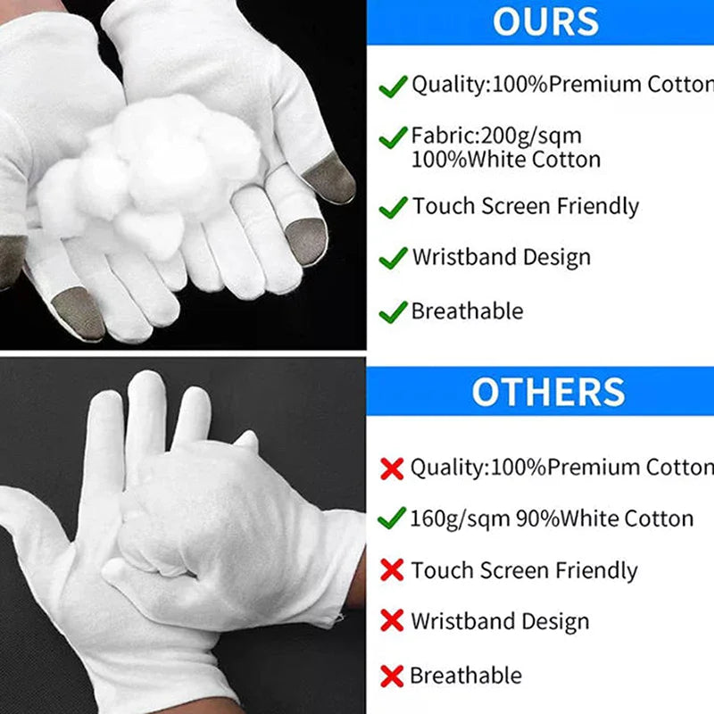 Soft Cotton Moisturizing Gloves For Dry Cracked Hands Bedtime Spa Treatment Lotion Locking Exfoliating Oasis Select
