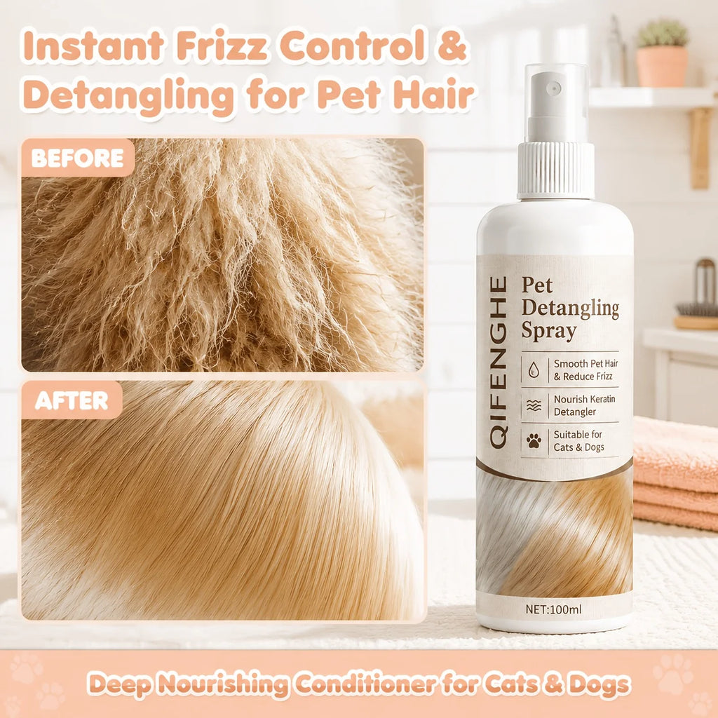 Pet Detangler Spray for Dogs & Cats – Coconut Oil & Vitamin C