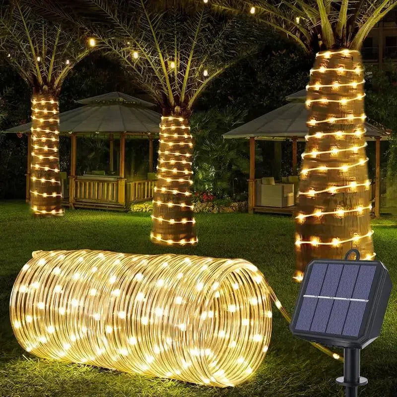 7M/12M LED Solar String Fairy Lights Outdoor Path Garlands Lamp Patio Waterproof Christmas Wedding Garden Street Lights Oasis Select
