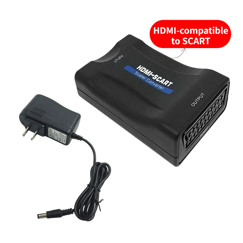 SCART to HDMI 1080P Upscale Converter – Plug & Play