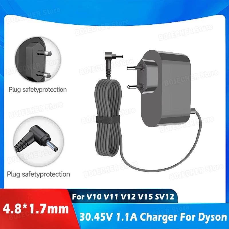 30.45V 1.1A Charger Fits For Dyson V10 V11 V12 V15 SV12 SV14 SV15 SV16 SV20 SV22 33W Vacuum Cleaner Power Supply Adapters Oasis Select