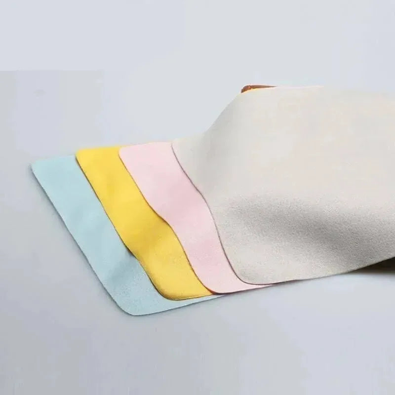 5pcs Suede Glasses Cloth Solid Color Microfiber Glasses Cleaner Cleaning Wipes Lens Phone Screen Microfiber Cleaning Cloth Male Oasis Select