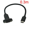 1Pcs Panel Mount Type-C USB-C Male To Female Extension Cable With Screw Hole Lock Connector Cable 0.3/0.5/1/1.5 Meters Oasis Select A1