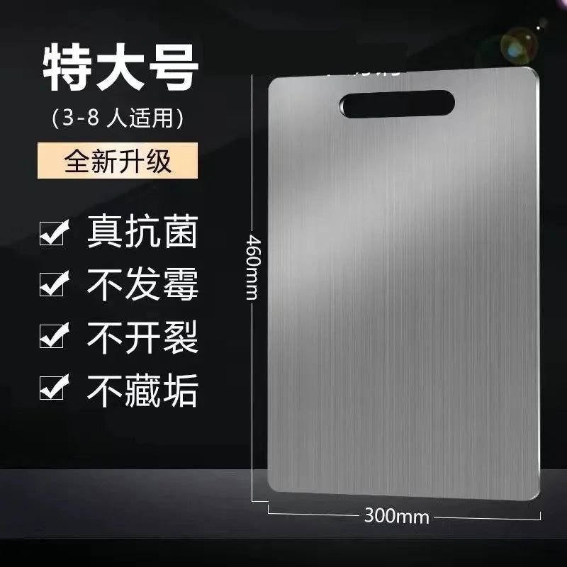 304 Stainless Steel Panel and Chopping Board Kitchen Household Double Sided Kneading Dough Fruit Meat Chopping Cutting Board Oasis Select 46x30cm