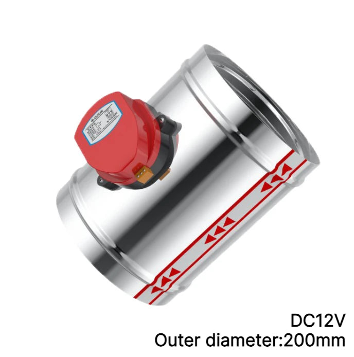 Air Damper Check Valve 100/125/150/200mm Stainless Steel 201 AC 220V DC12V DC 24V Electric Air Valve Motorized for Pipe 4" 5" 6" Oasis Select 200mm DC12V