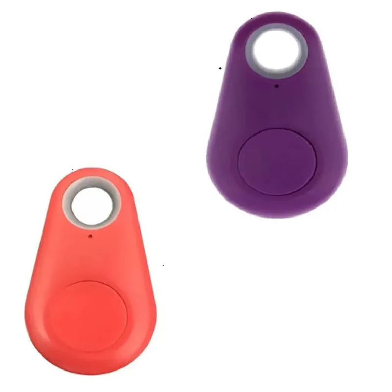 1/2pcs Mini Fashion Smart Dog Pets Bluetooth 4.0 GPS Tracker Anti-lost Alarm Tag Wireless Child Bag Wallet Key Finder Locator Oasis Select Purple-Red