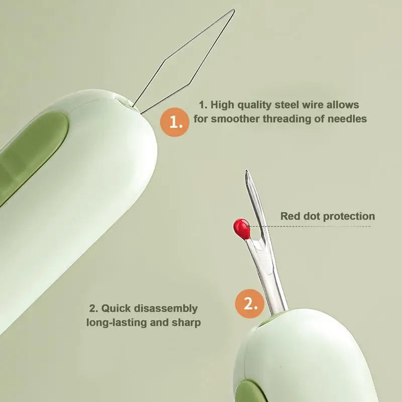 Needle Threader Seam Ripper 2-in-1 Manual Threader Stitching Remover Household Sewing Accessories Double End Design Needle Work Oasis Select