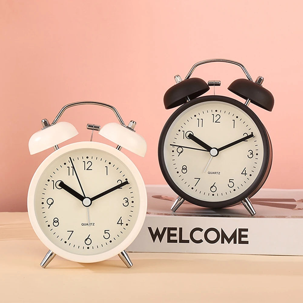 Twin-Bell Vintage Alarm Clock with Night Light | Luxfacigoo