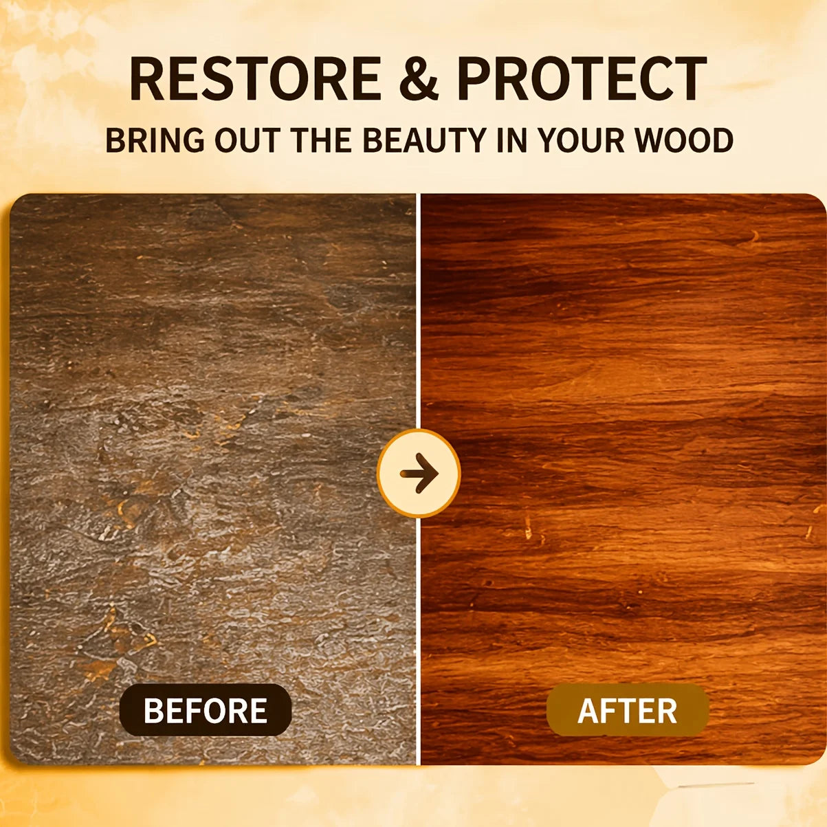 Natural Beeswax Wood Polish & Restoration Kit with round Sponge for Furniture Floors Guitars - Scratch Repair Set Oasis Select
