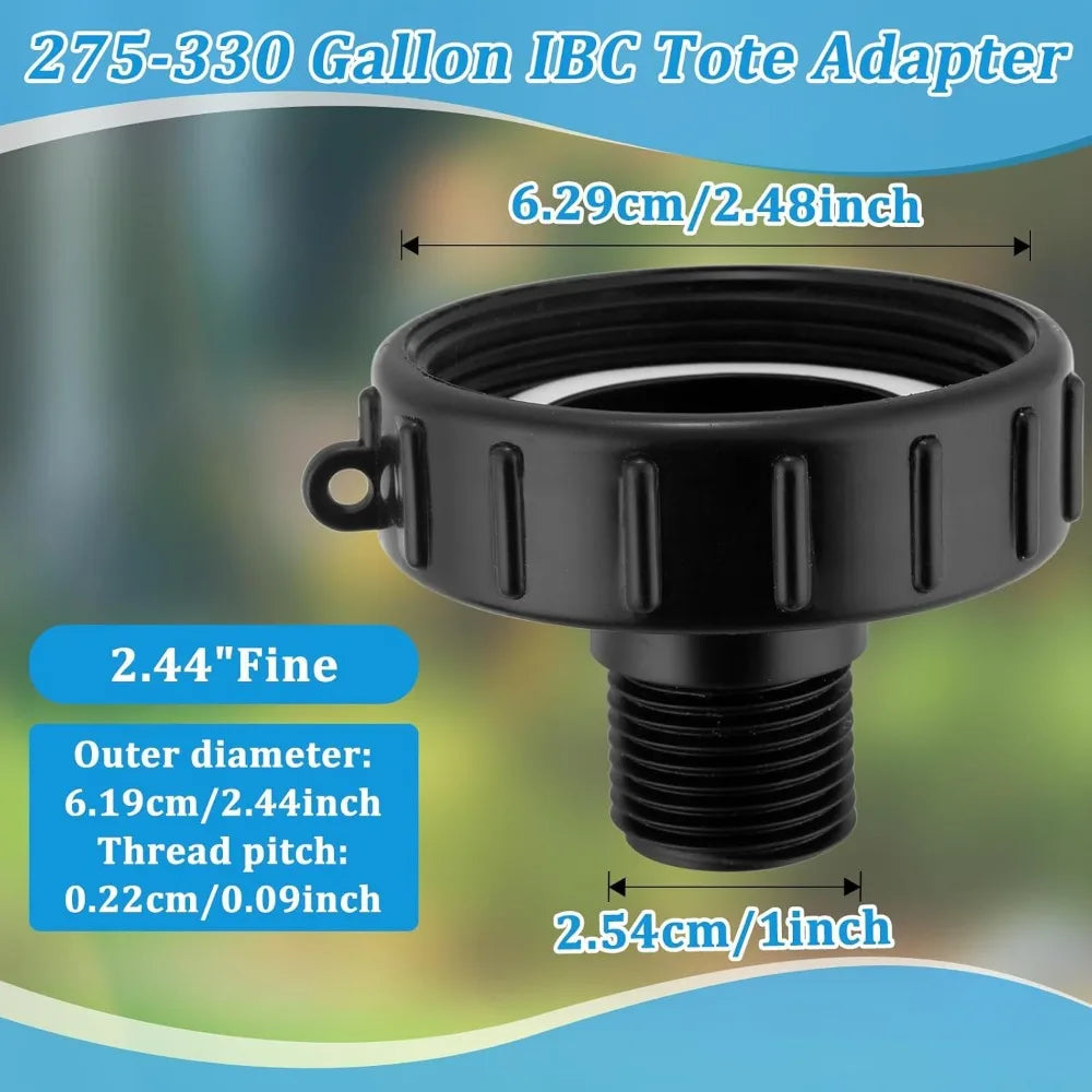 Water Tank Conversion Adapter 1/2' to 4' IBC Fine to Coarse Thread for 1000L Barrel Garden Irrigation Valve Fittings Oasis Select