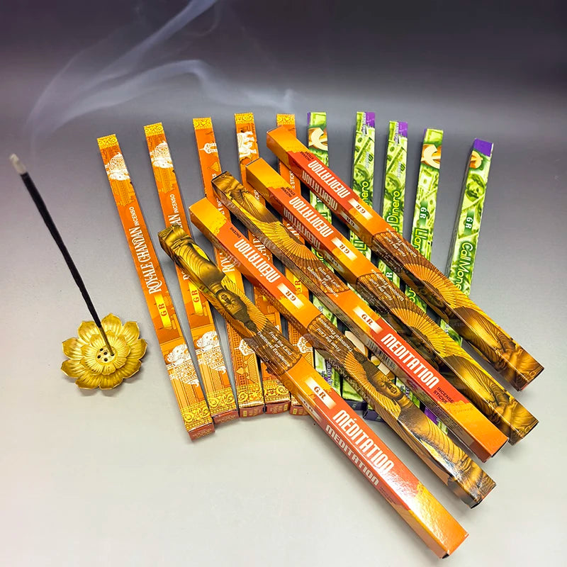 10/25Boxes Incense Sticks Authentic Indian Incense Premium Multiple Flavors Mixed Package Chandan Call Money Meditation Hotsale Oasis Select