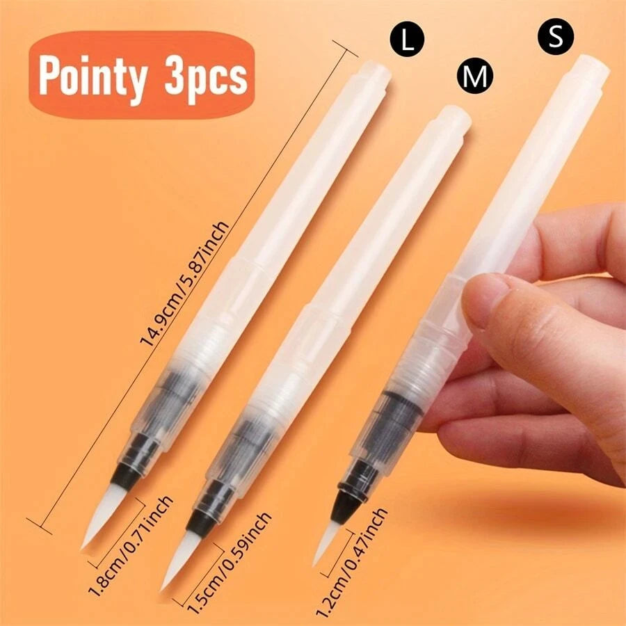 3-18 watercolor brush set, white nylon, with water storage function, DIY painting tools, suitable for school and outdoor use Oasis Select