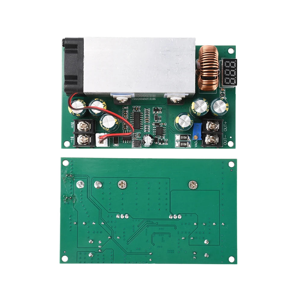 DC12V-75V 600W 25A DC-DC Adjustable Step Down Module 12V-75V to 5V-50V Buck Converter with Digital Voltage Power Supply Board Oasis Select Green