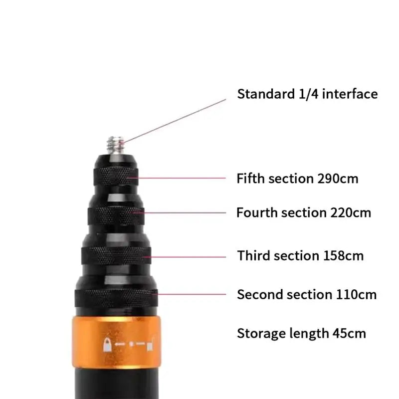 Strong and Long-lasting Carbon Fiber Camera Selfie Stick. Oasis Select