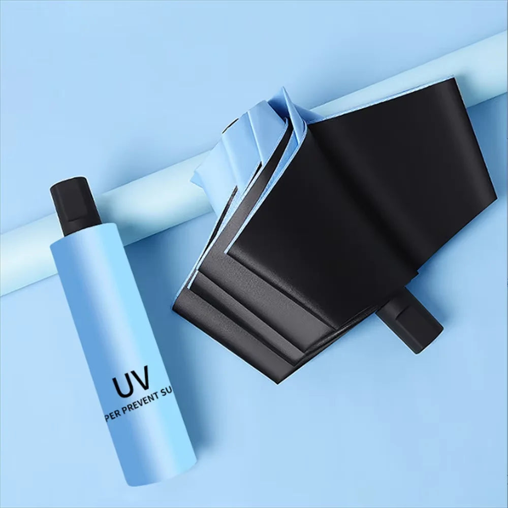 Travel Umbrella Windproof Folding Umbrella for Rain,Compact Umbrella for Car,Lightweight UV Protection Sun Umbrella for Men and Oasis Select sky blue