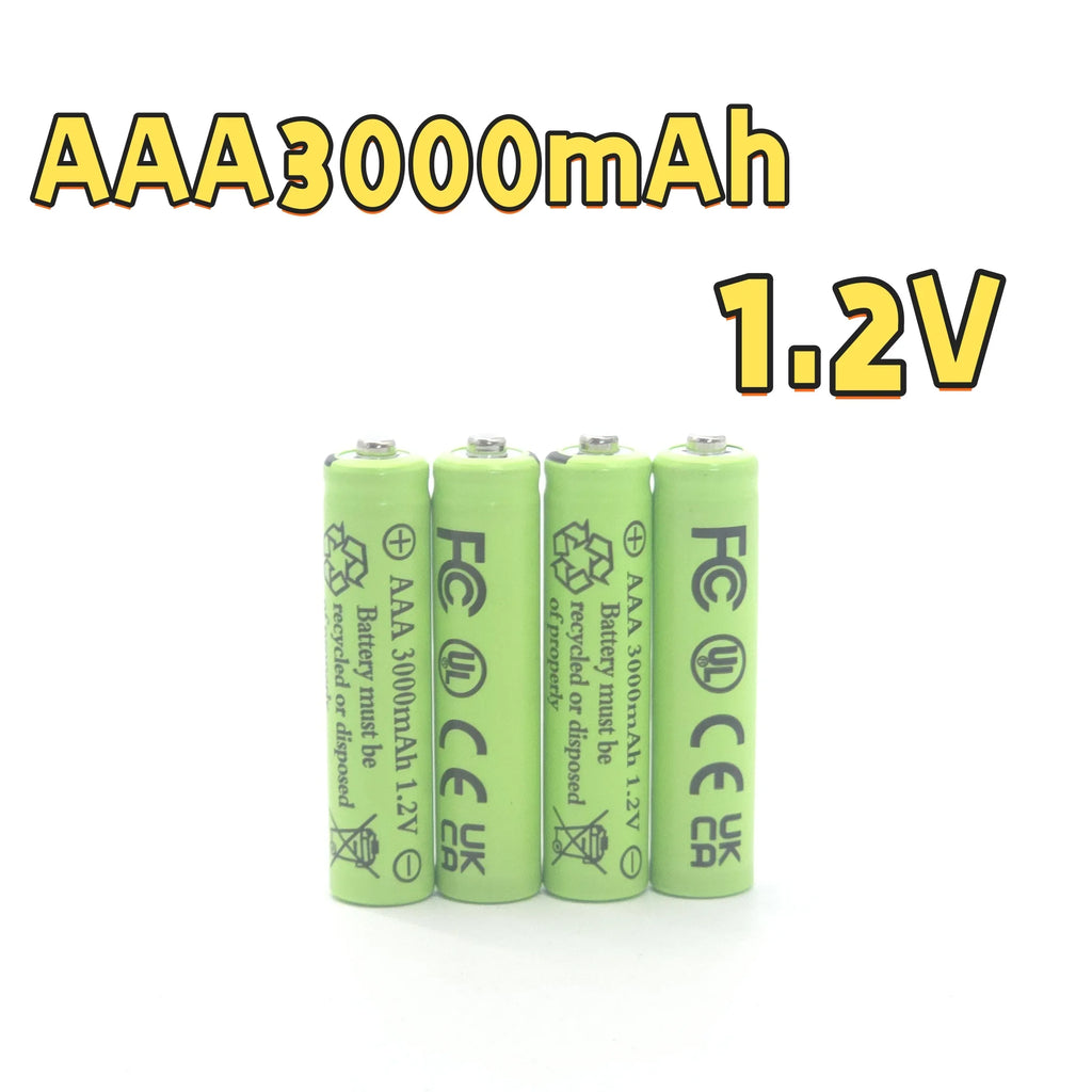3A Fast Charging AAA Ni-MH Rechargeable Battery 3000mAh 1.2V for Flashlights, Solar Lights, Remote Controls (Free Shipping) Oasis Select