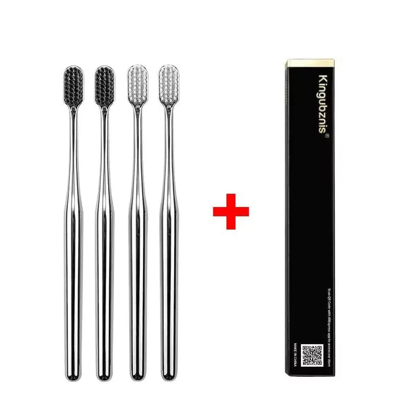 4/1pcs Luxury Soft Toothbrush Men Women Adult Tooth Brush Gold Silver Dental Brushes Elegance Gentle Toothbrushes Drop Shipping Oasis Select Mix-4pcs 2