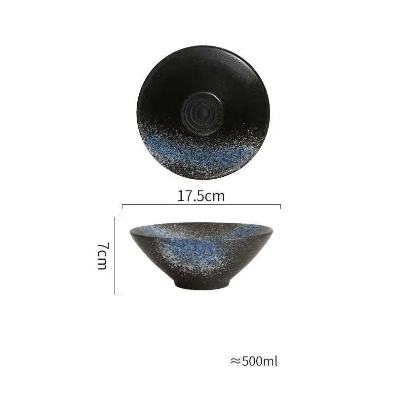 Japanese Ceramic Tableware Ramen Soup Noodle Bowls Commercial Bowl Home Restaurant Kitchen Dinnerware 7/8/9 Inch Oasis Select 7Inch Blue A
