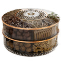 Rotatable Stackable Fruit & Candy Tray with Gold Lid